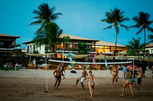 People Playing Beach Volleyball 