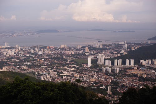 Aerial View of a City with Buildings in Malaysia