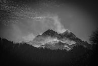 Grayscale Photography of Mountains