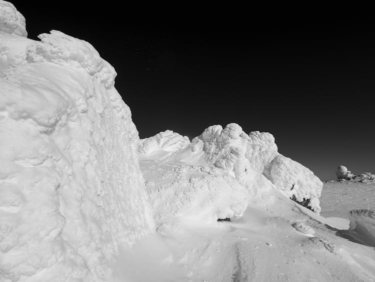 Black And White Photo Of Ice Desert