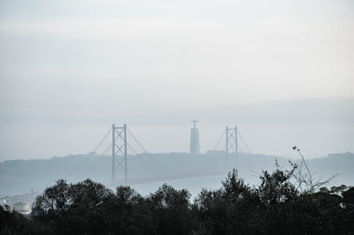 ブリッジ, リスボン, 霧の無料の写真素材