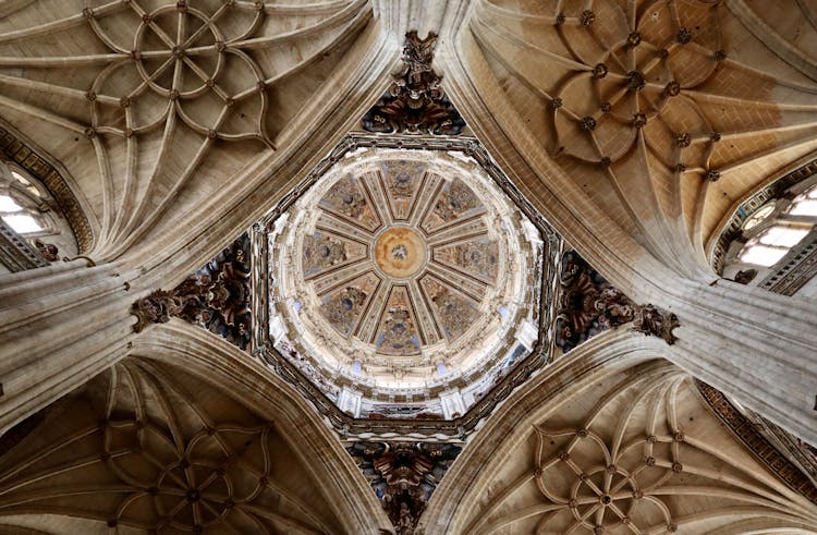 Ceiling And The Dome Of The New Cathedral Of Salamanca, Spain