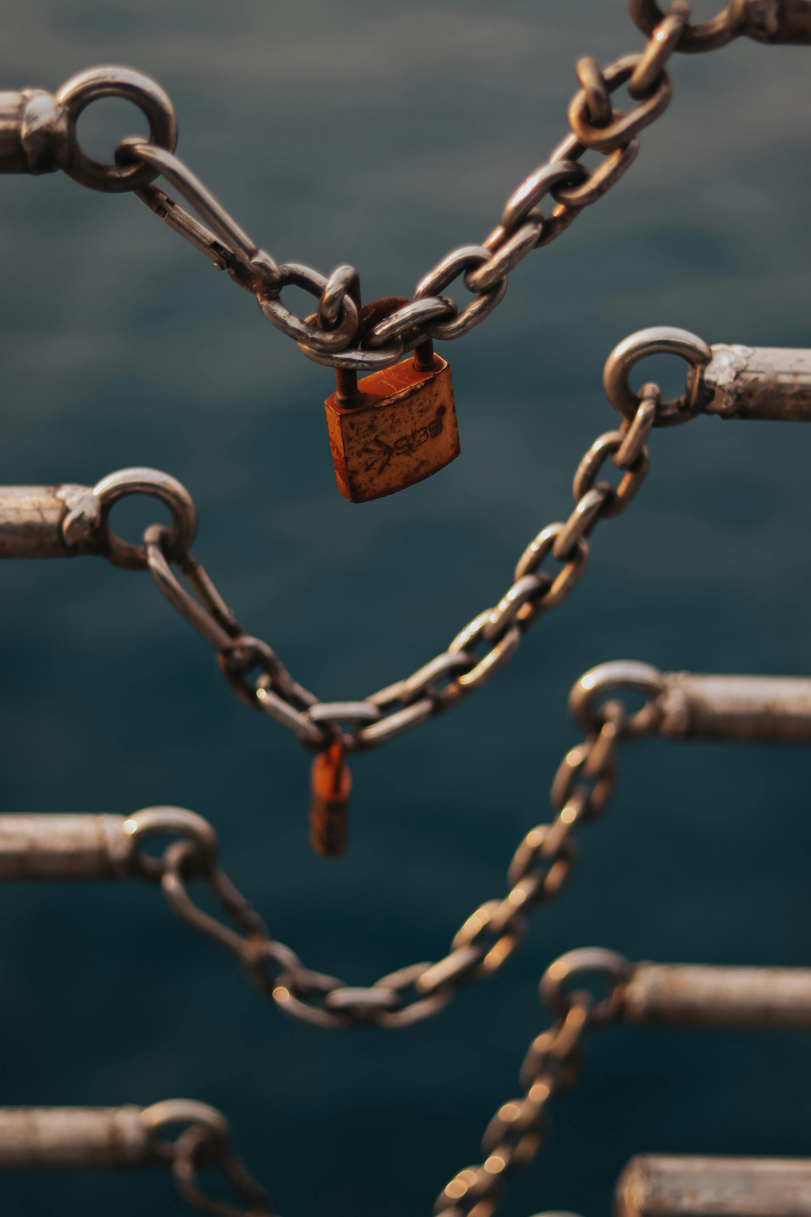 padlocks on metal chains