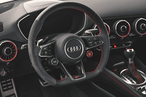 A Steering Wheel of an Audi Car