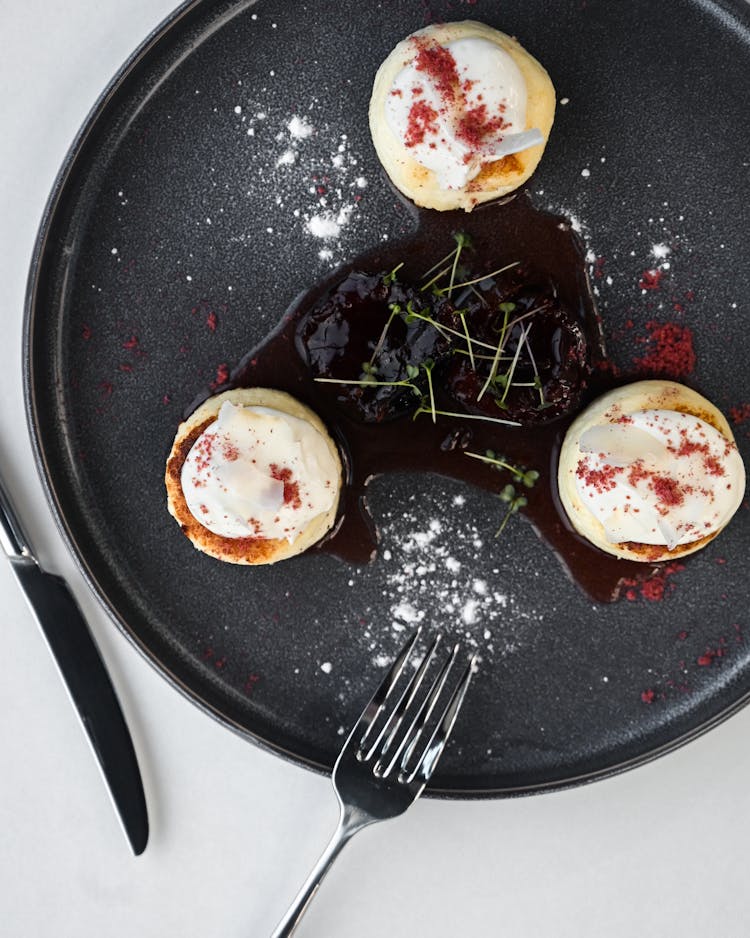 Directly Above View Of Food On Plate