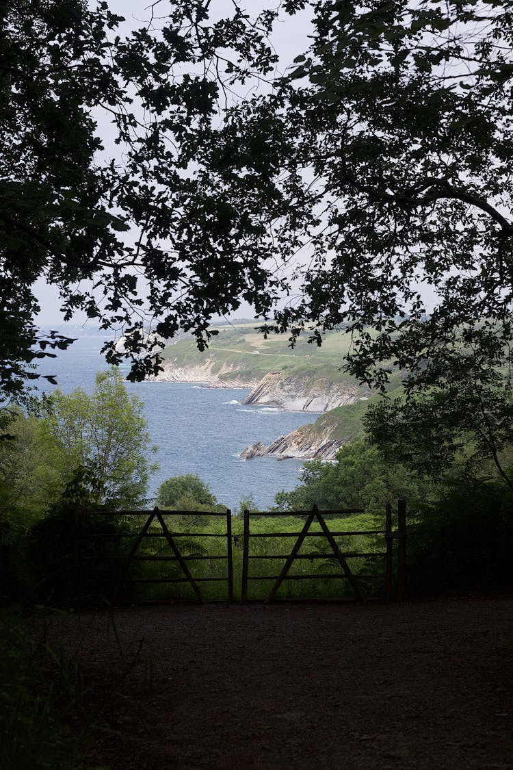 Wooden Gate Leading Towards Sea Shore