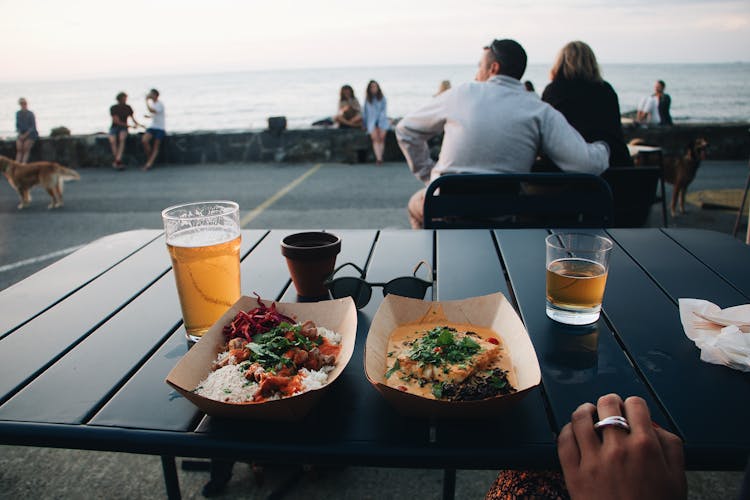 Beer And Meals In Restaurant