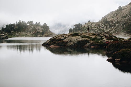 Free Fog Over a Mountain Lake  Stock Photo