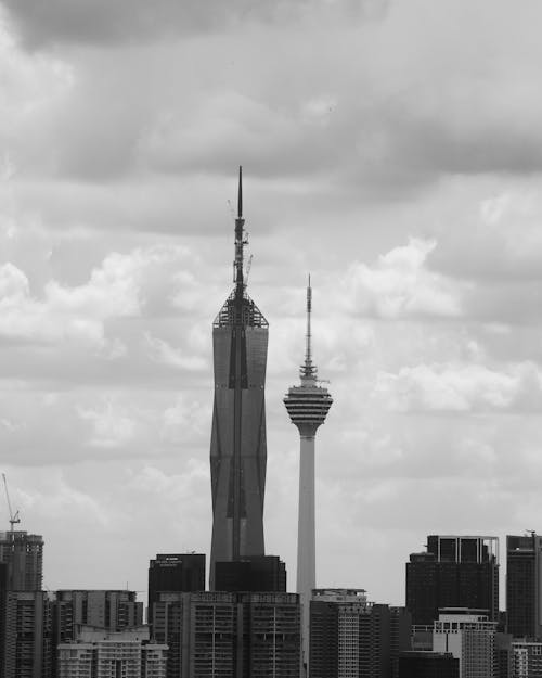 Free stock photo of architecture, big city, black and white