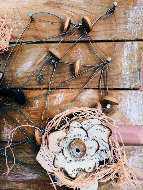 Abstract Art on a Wooden Surface