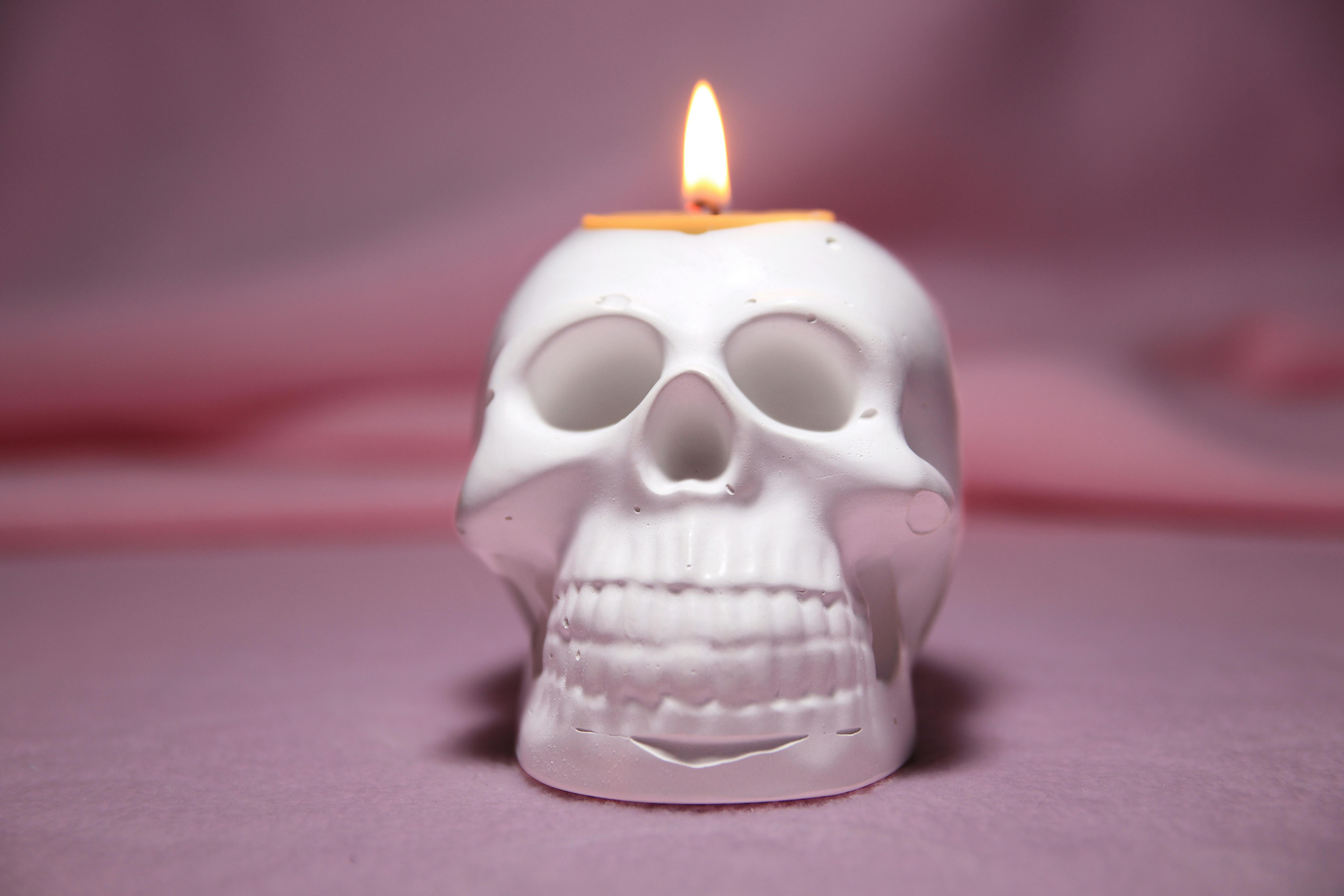 White Ceramic Skull Candle Holder · Free Stock Photo