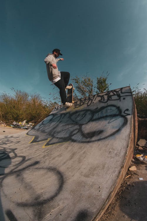 Základová fotografie zdarma na téma bruslař, jízda na skateboardu, kaskadérský kousek