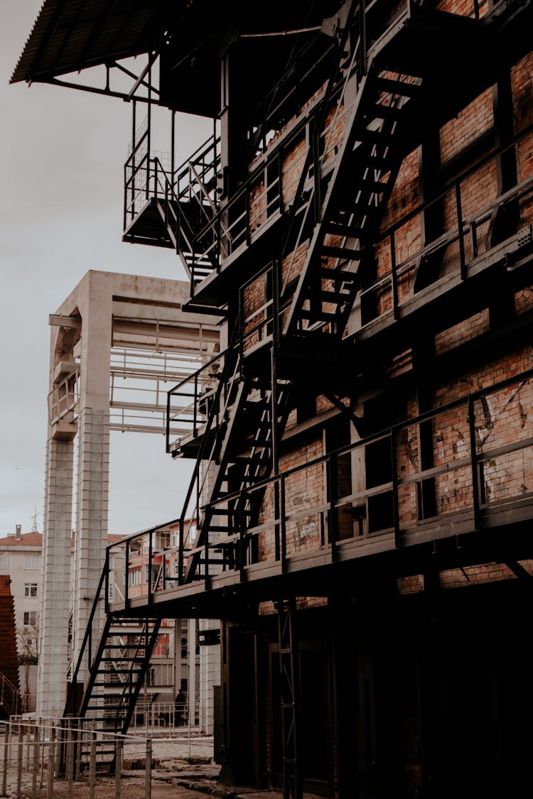 Evacuation Steps On Building Facade