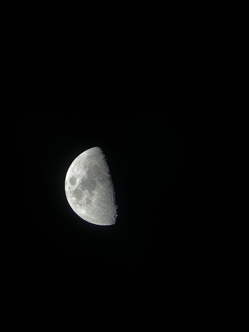 Close-up of Moon on Black Sky 