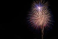 White and Blue Fireworks in the Sky
