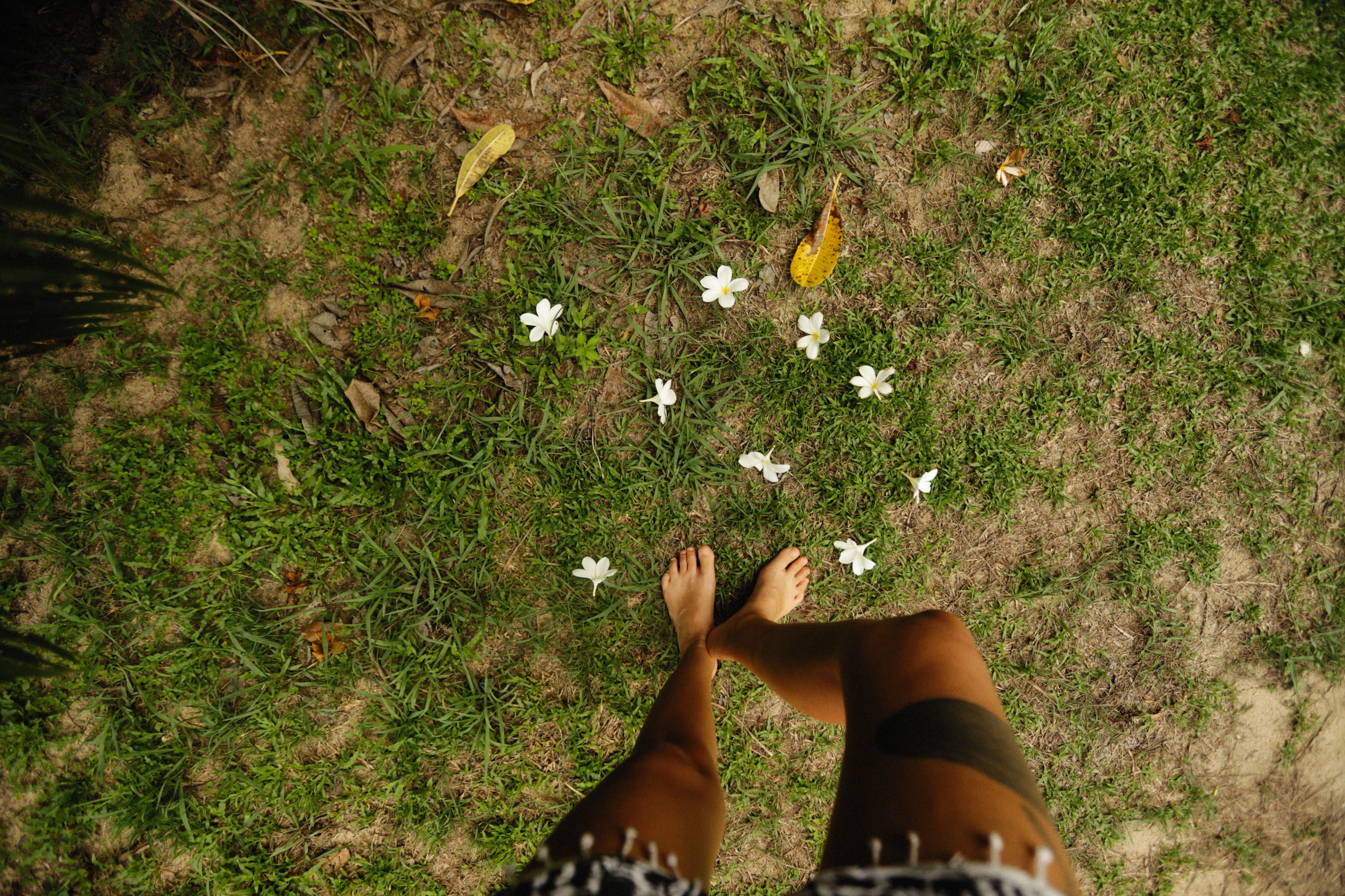 Barefoot on grass