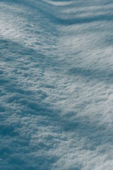 A close-up of sparkling snow with frost, capturing the winter atmosphere in Türkiye.