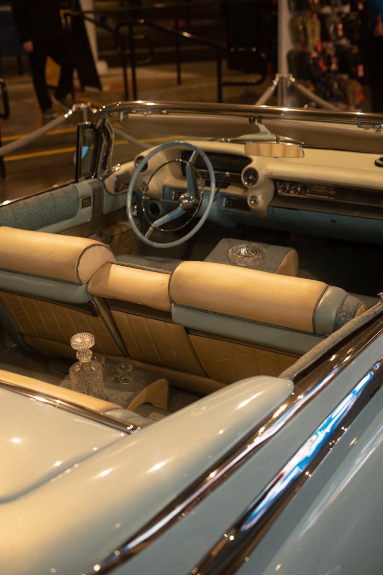 Interior Of A Vintage Convertible Car