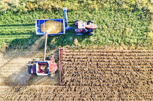 Free Aerial Photography of Tractors on Field Stock Photo
