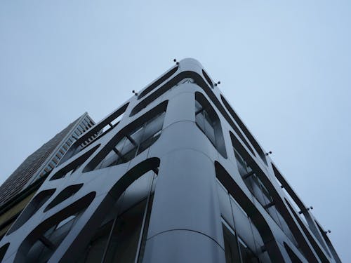 Low Angle View of a Modern Building in City 