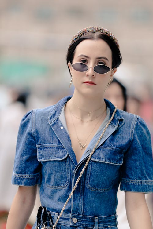 Close Up Photo of Stylish Woman Wearing Sunglasses