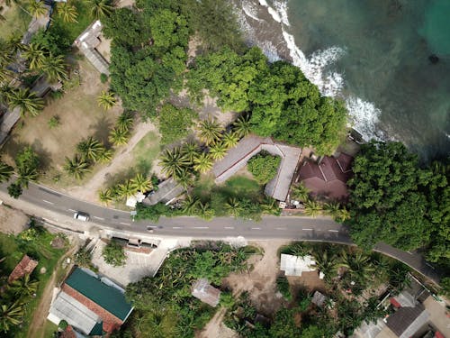 Aerial View of Asphalt Road