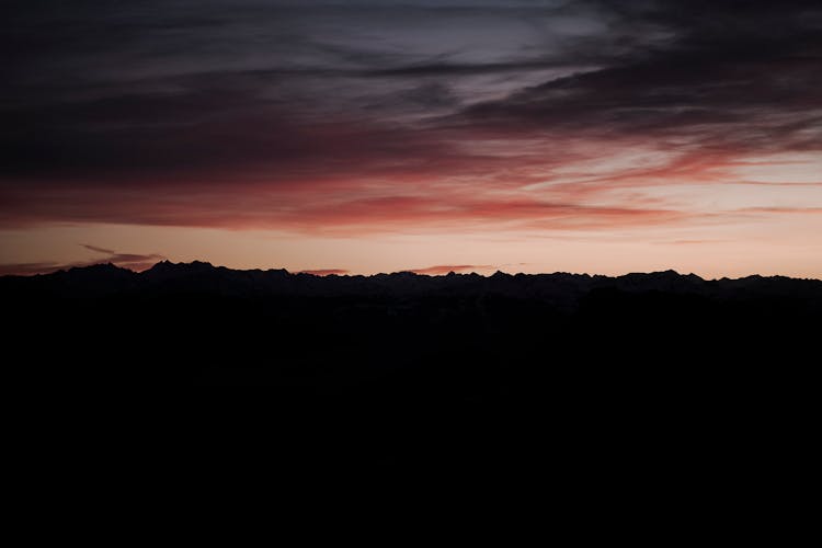 Silhouette Of Land At Dusk