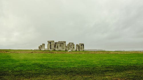 Free Stonehenge on the Grassy Field Stock Photo