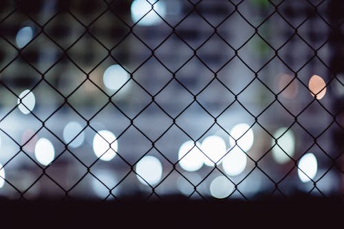 Close-Up Shot of a Metal Fence