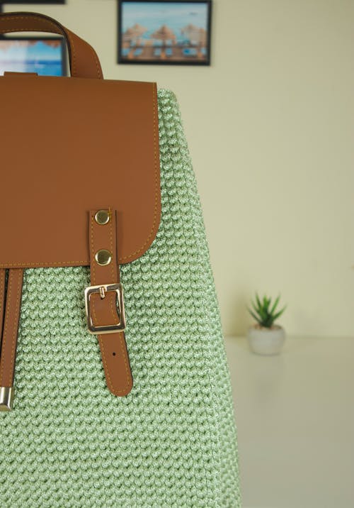 Free Green and White Leather Handbag Stock Photo