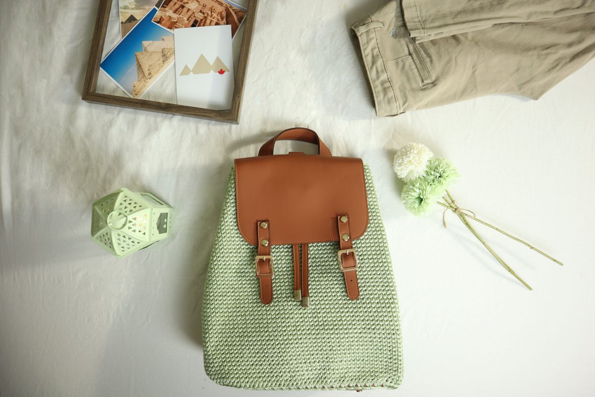 Mint Crochet Mini Backpack alternate view
