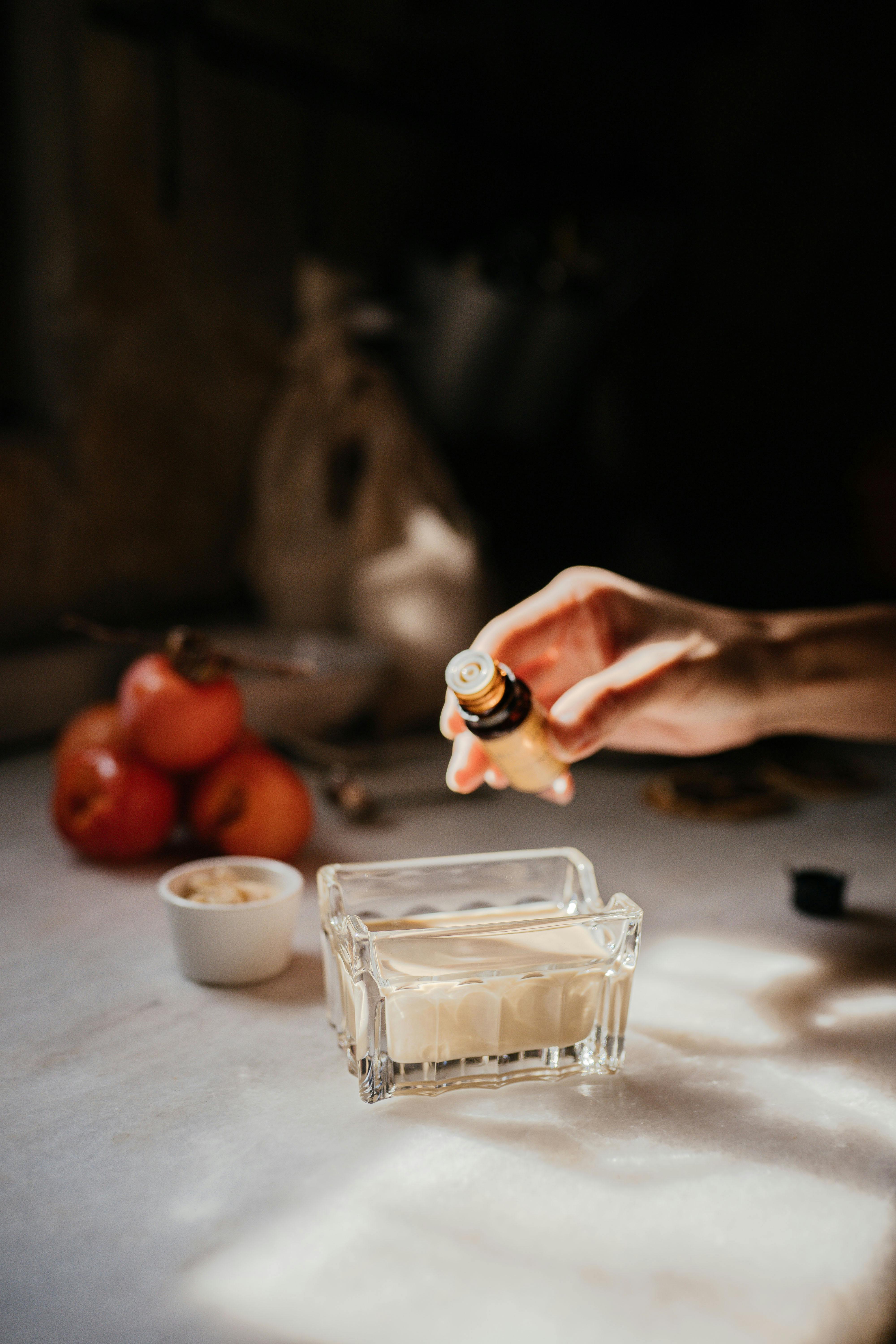 hand holding flask