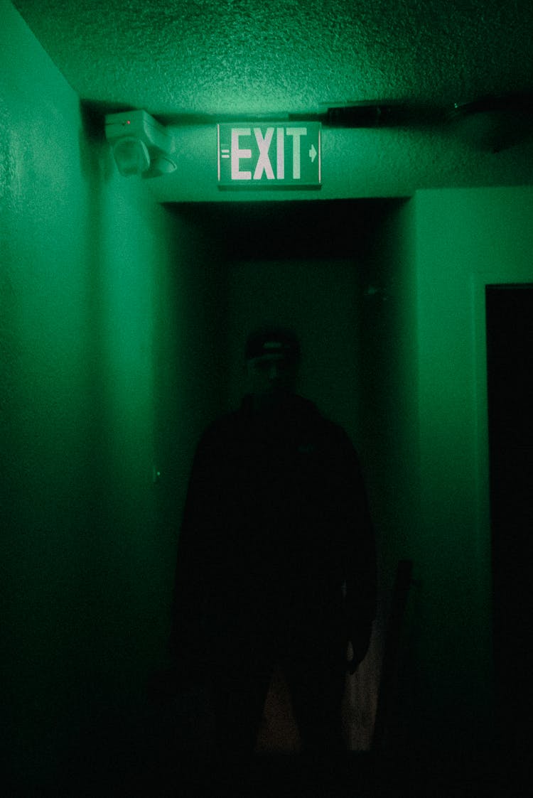 Exit Sign Above A Door