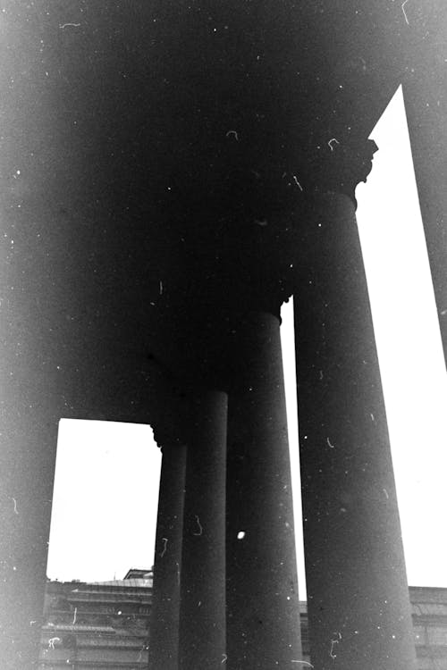 Film Black and White Picture of Columns 