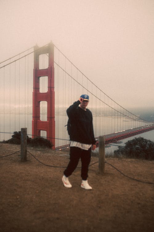 Man Posing near the Golden Gate Bridge