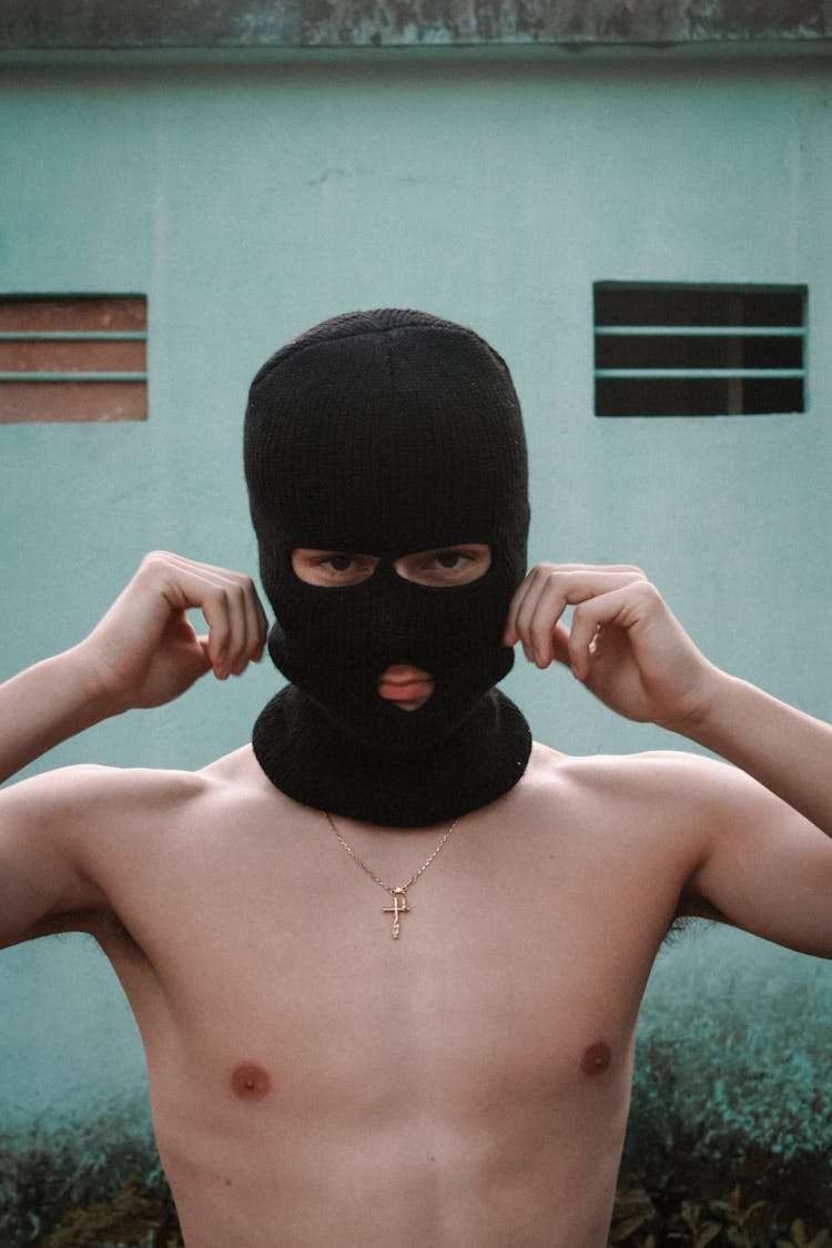 Shirtless Man Wearing Mask