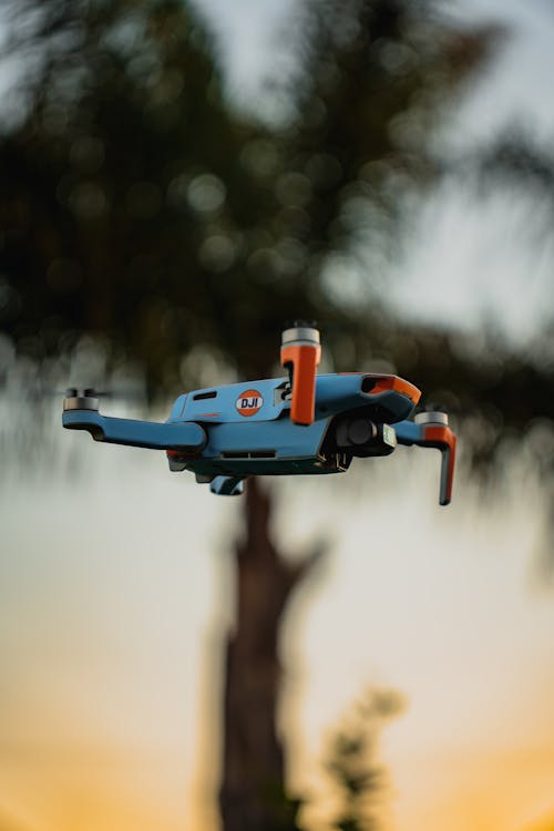 Close-up of a Flying DJI Mini 2