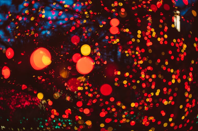 Red And Yellow Bokeh Lights