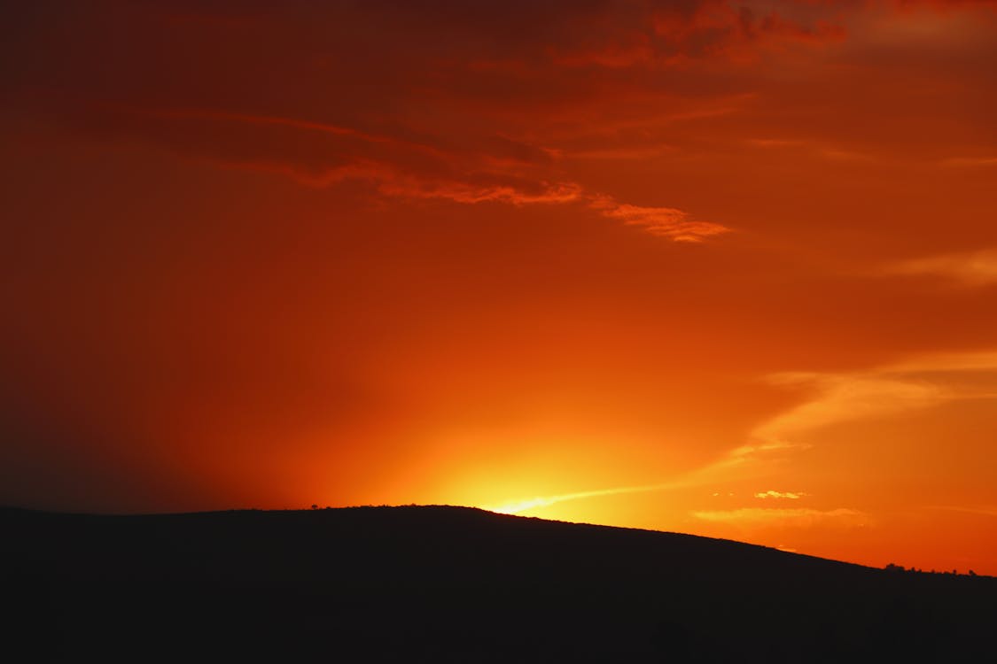 Silhouette of Mountain during Golden Hour