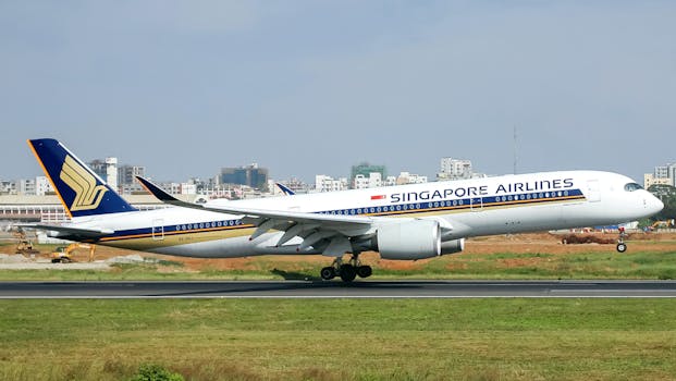 Singapore Airlines aircraft on runway at Dhaka airport ready for takeoff.
