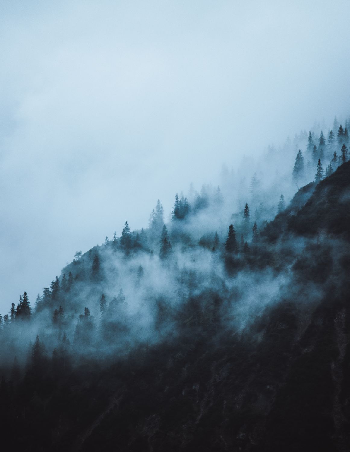 View of a Mountain with Fog · Free Stock Photo