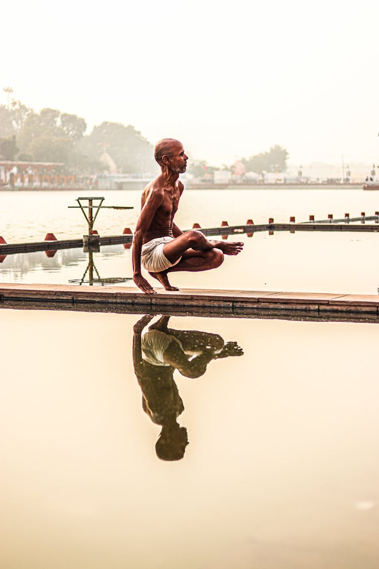 A Man Doing Yoga 