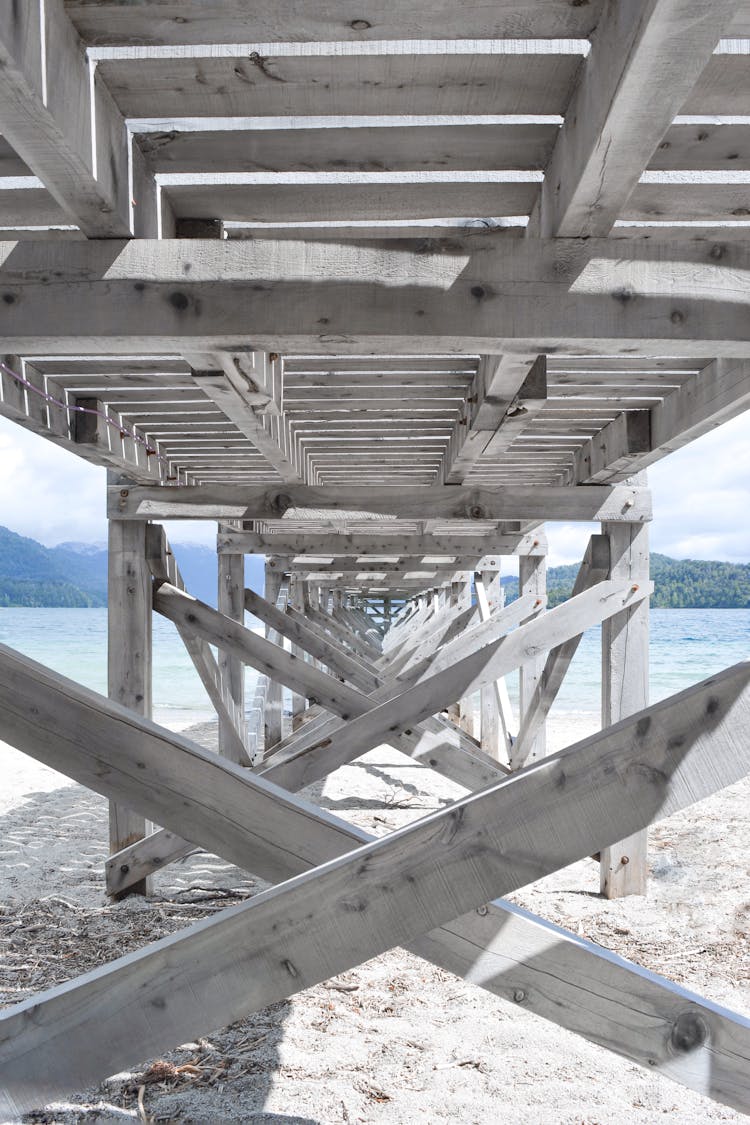 White Wooden Bridge Over The Sea