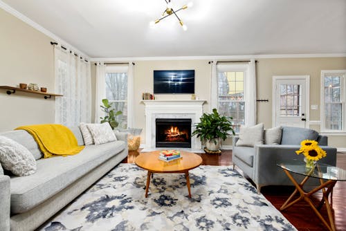 地毯, 壁爐, 客廳 的 免費圖庫相片