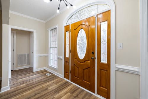 Free Brown Wooden Door With Glass Stock Photo