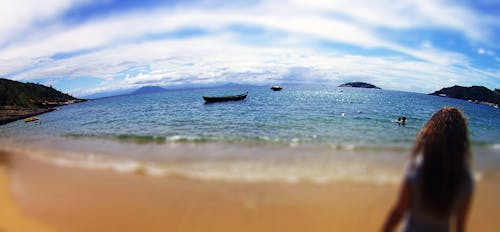 Free stock photo of woman watching the sea