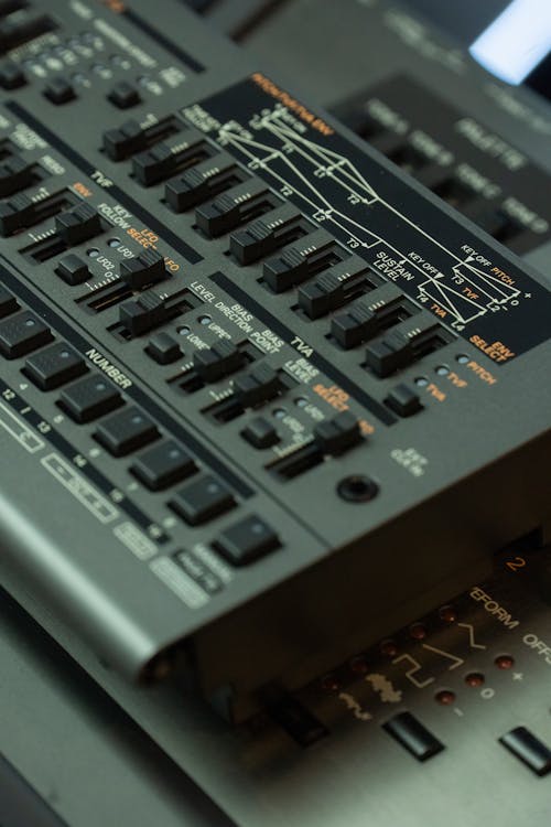 Close-Up Photo of a Black Audio Mixer