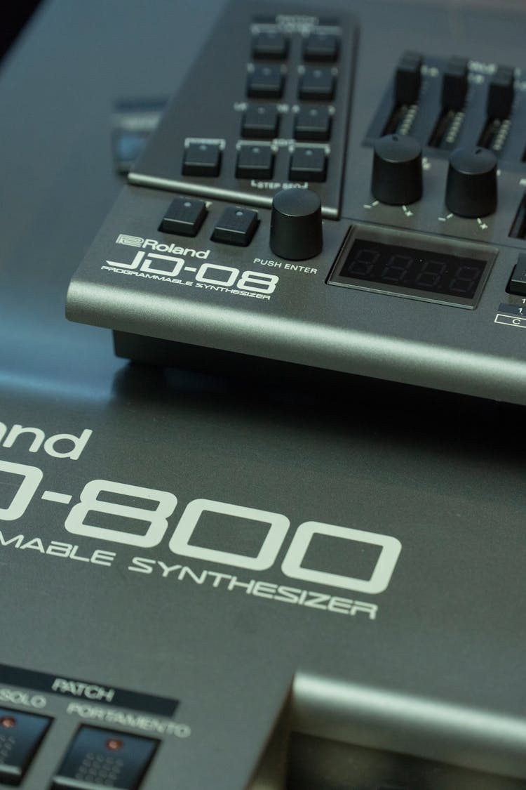 Close-Up Photo A Roland Synthesizer