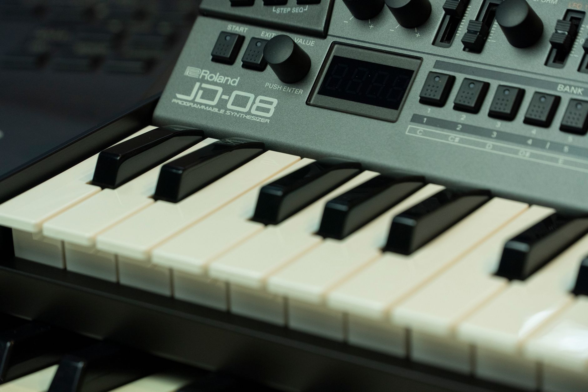 Hardware Feel Test Close-up of hardware synth controls used for virtual analog programming