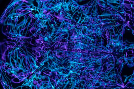 Dynamic abstract image with swirling neon lines creating vibrant, colorful patterns.